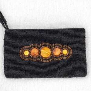 Boutique Beaded Clutch Wristlet Zip Top